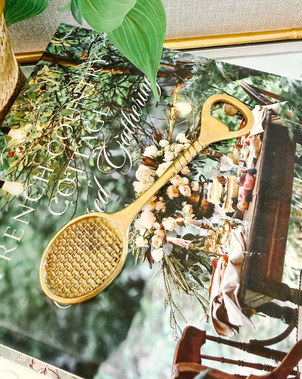 Vintage French Brass Tennis Racket Bottle Opener