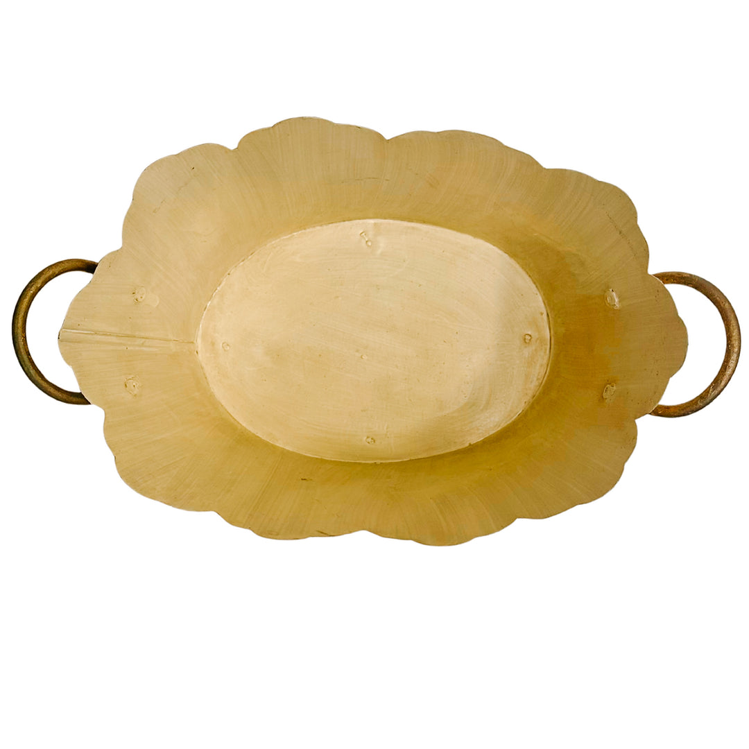 Vintage Gold French Country Tole Cachepot With Bees, Small