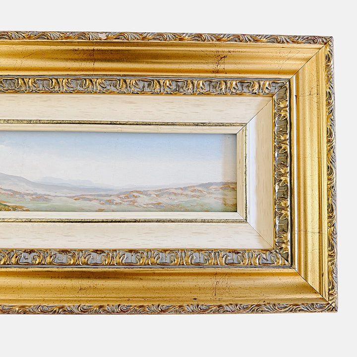 Large Vintage Italian Impressionist Panoramic Tuscan Landscape Oil Painting by Francesco Rosselli