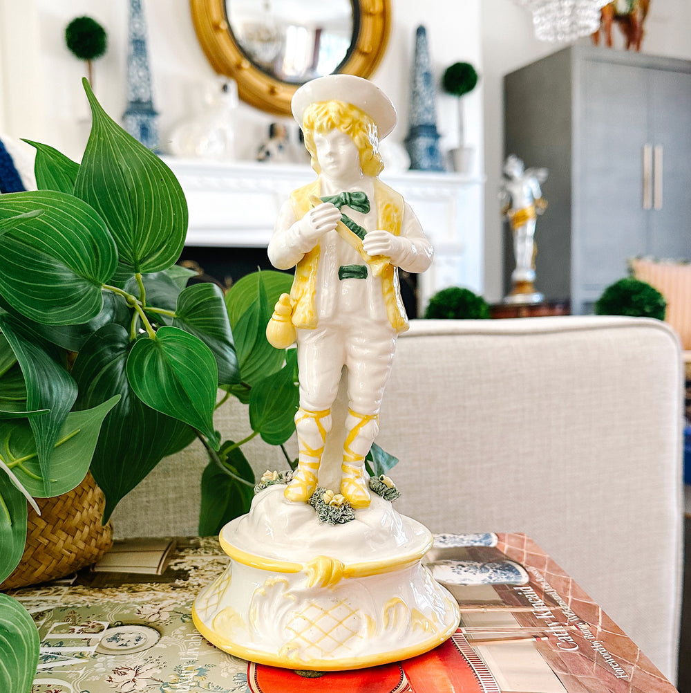 Vintage Italian Peasant Boy with Flute Figurine by Meiselman