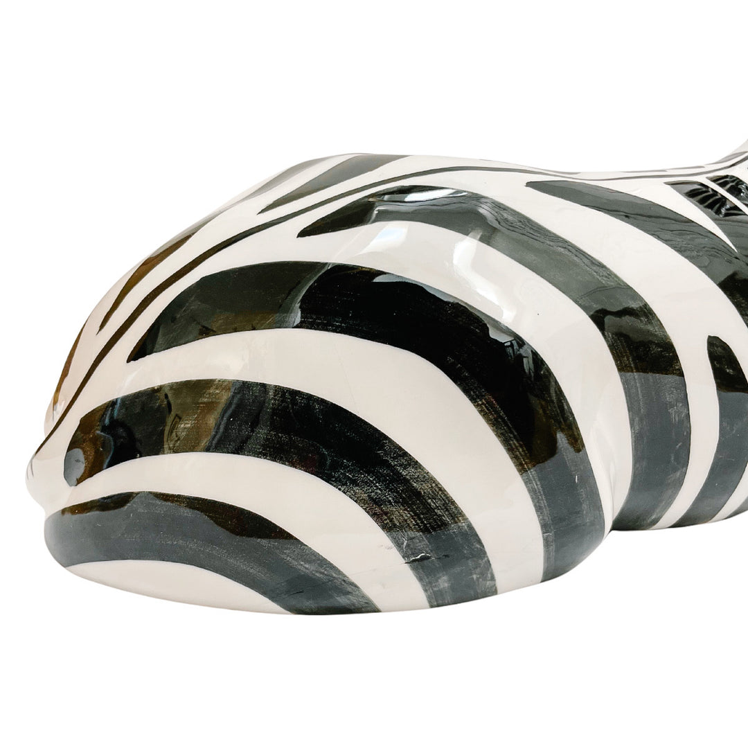 Vintage Italian Porcelain Zebra Sculpture
