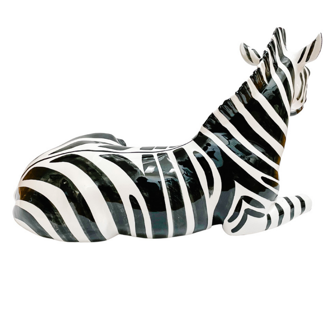 Vintage Italian Porcelain Zebra Sculpture