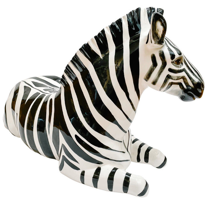 Vintage Italian Porcelain Zebra Sculpture