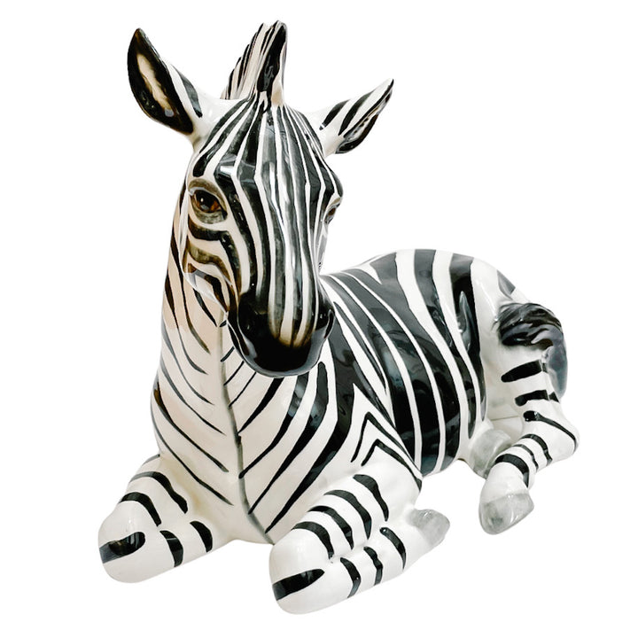 Vintage Italian Porcelain Zebra Sculpture