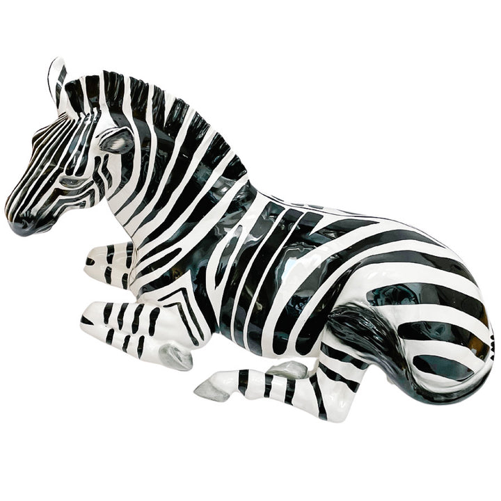 Vintage Italian Porcelain Zebra Sculpture
