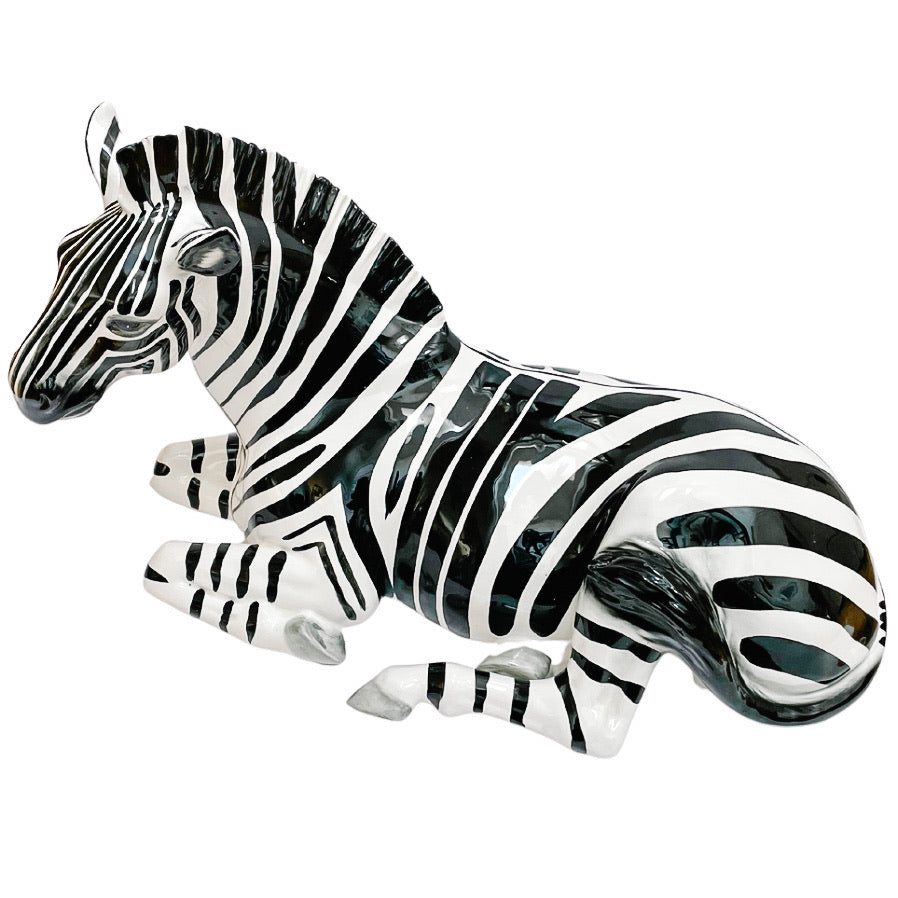 Vintage Italian Porcelain Zebra Sculpture