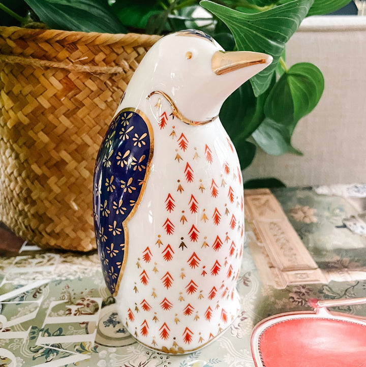 Vintage Japanese Imari Porcelain Penguin Paperweight