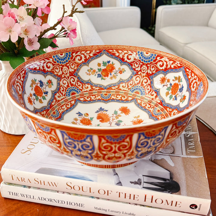 Vintage Kaiser Germany "Ming" Imari Style Porcelain Centerpiece Bowl