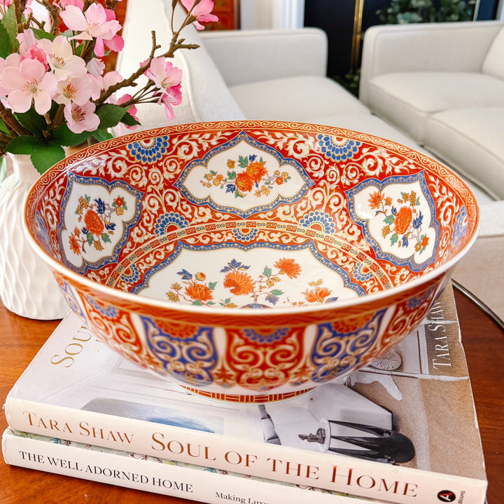 Vintage Kaiser Germany "Ming" Imari Style Porcelain Centerpiece Bowl