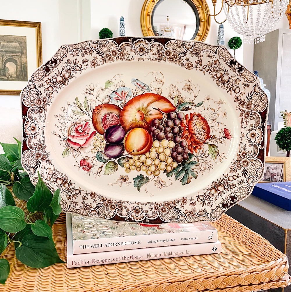 Large English Ironstone Johnson Bros Harvest Platter