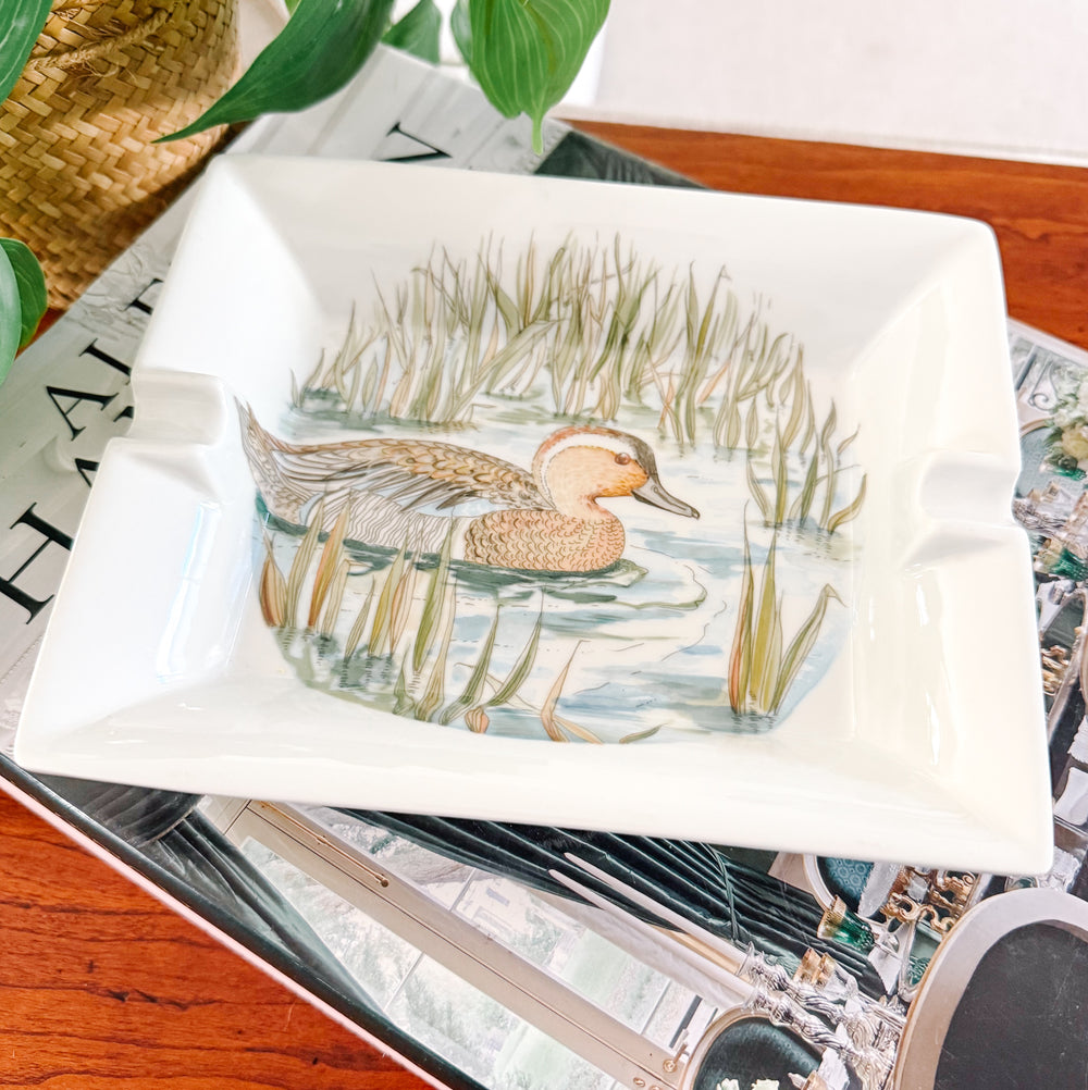 Vintage Limoges French Porcelain Duck Ashtray by Porcelaines Ternet