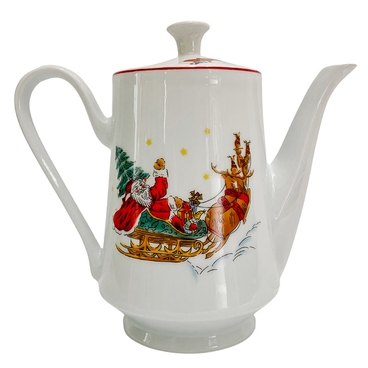 Vintage Macy's Santa Sleigh Coffee Set