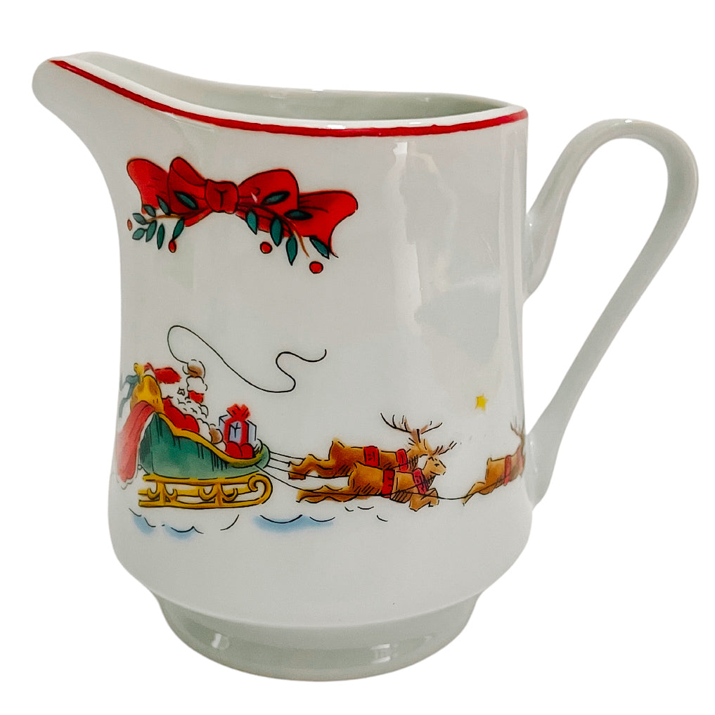 Vintage Macy's Santa Sleigh Coffee Set