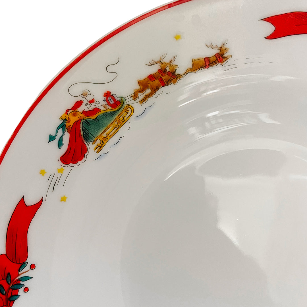 Vintage Macy's Santa  Sleigh Salad Plates, Set of 6