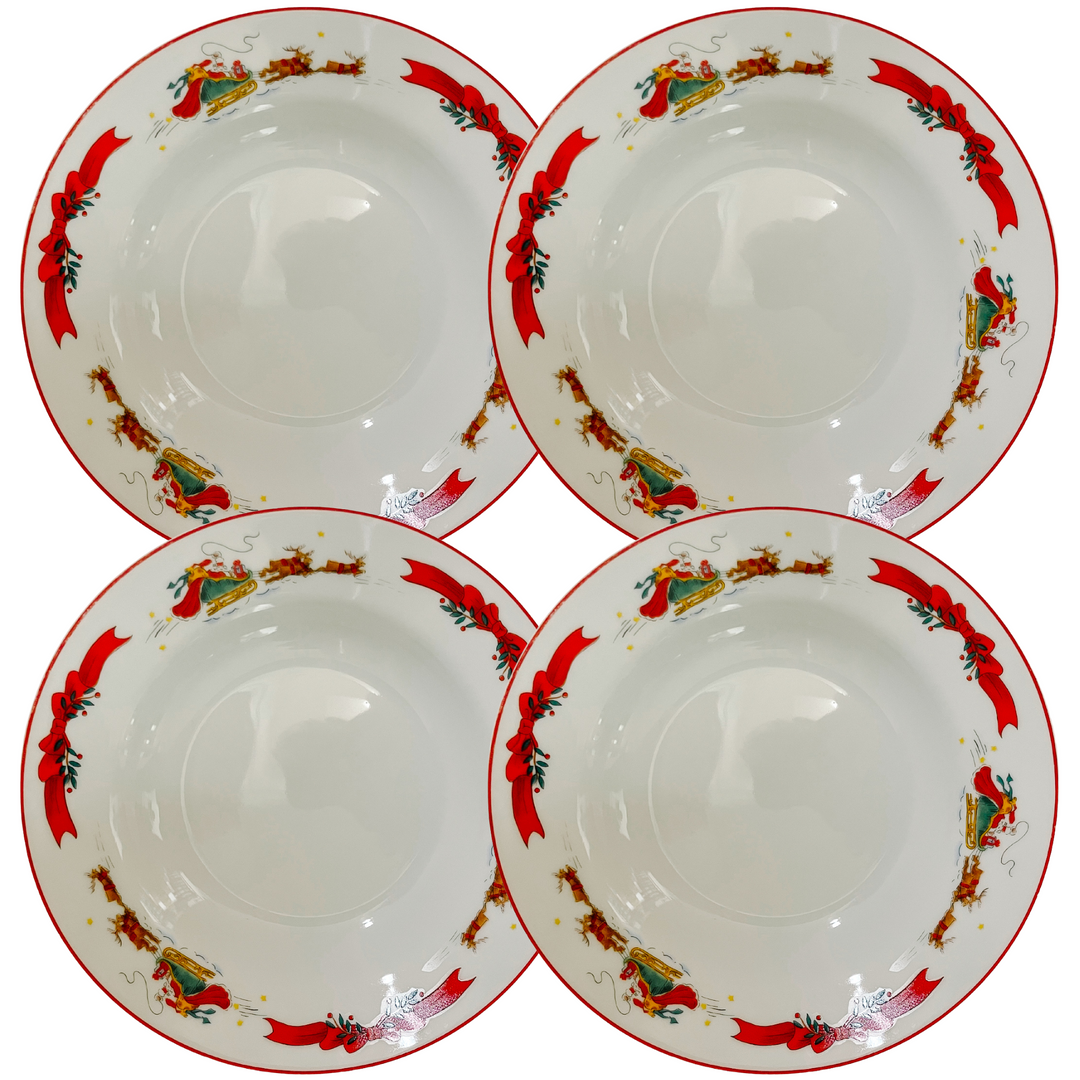 Vintage Macy's Santa  Sleigh Soup Bowls