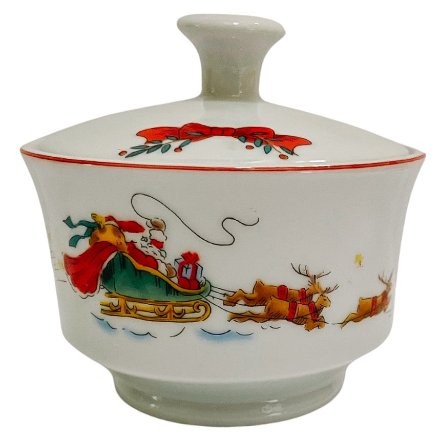 Vintage Macy's Santa Sleigh Coffee Set