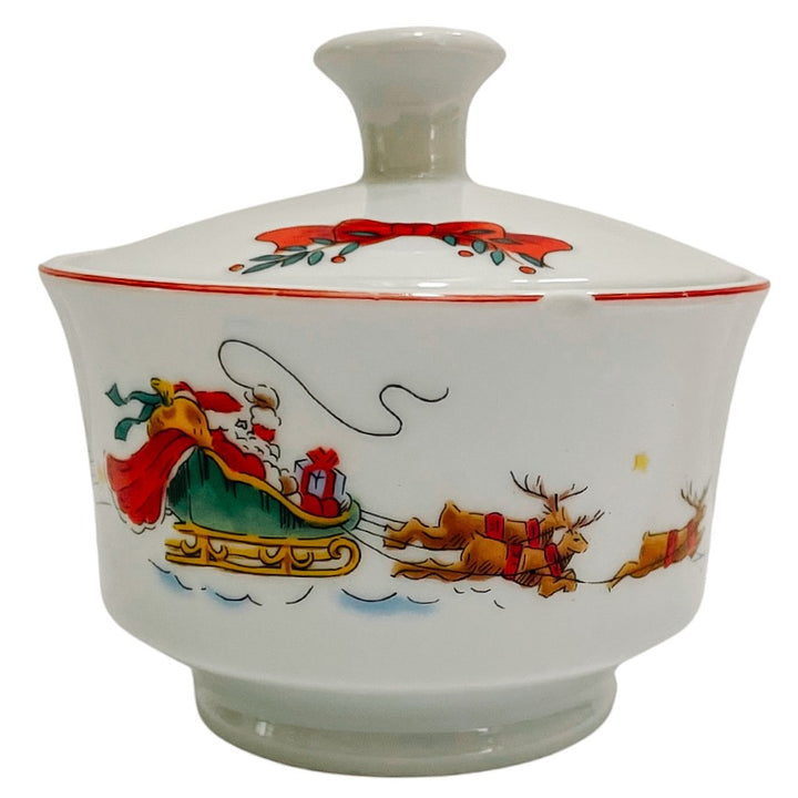 Vintage Macy's Santa Sleigh Coffee Set