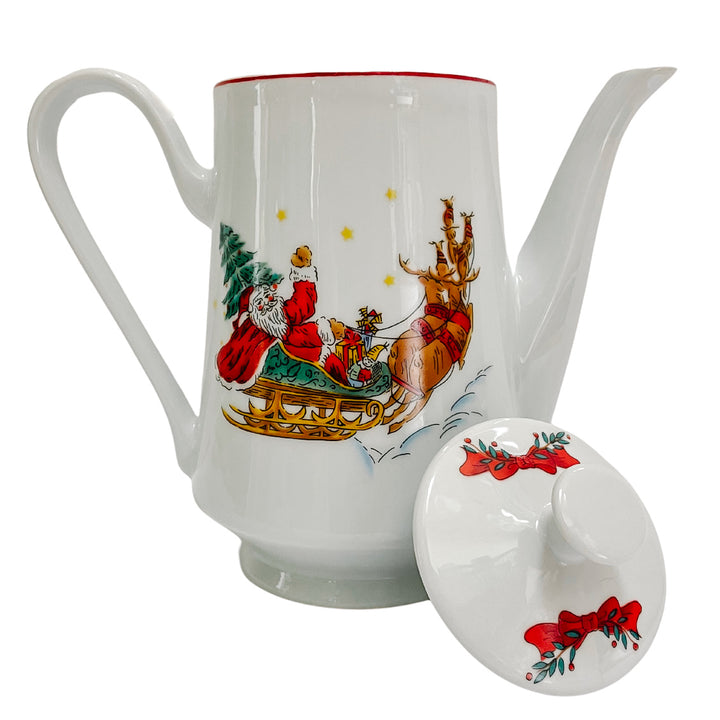 Vintage Macy's Santa Sleigh Coffee Set