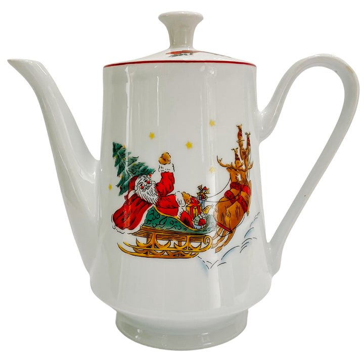 Vintage Macy's Santa Sleigh Coffee Set