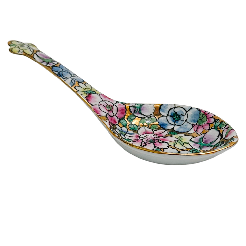 Vintage Millefleur Gold Mirrored Spoon Rest