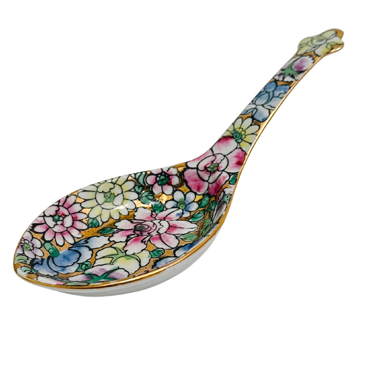 Vintage Millefleur Gold Mirrored Spoon Rest