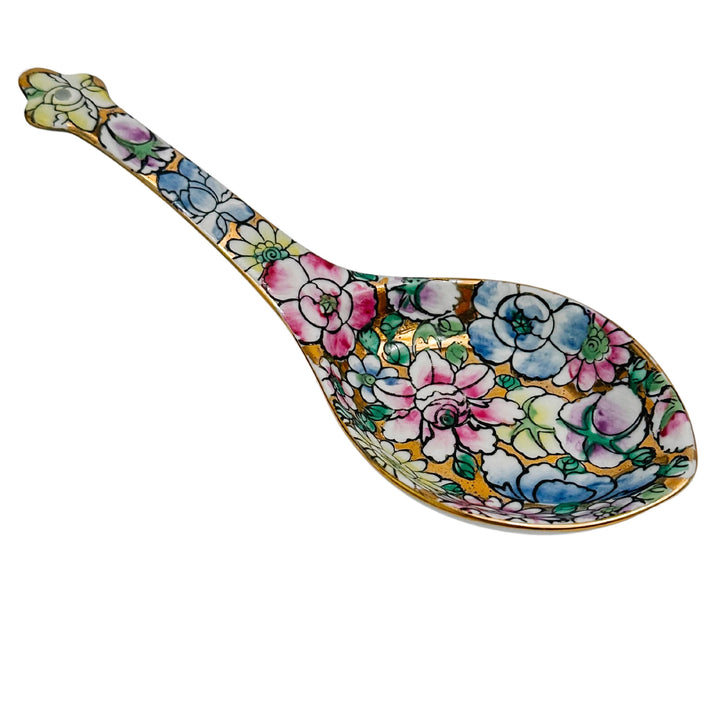 Vintage Millefleur Gold Mirrored Spoon Rest
