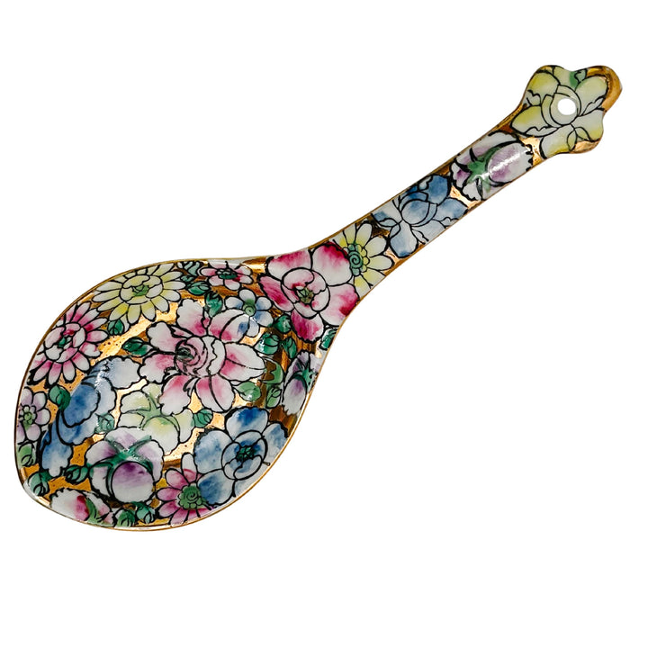 Vintage Millefleur Gold Mirrored Spoon Rest