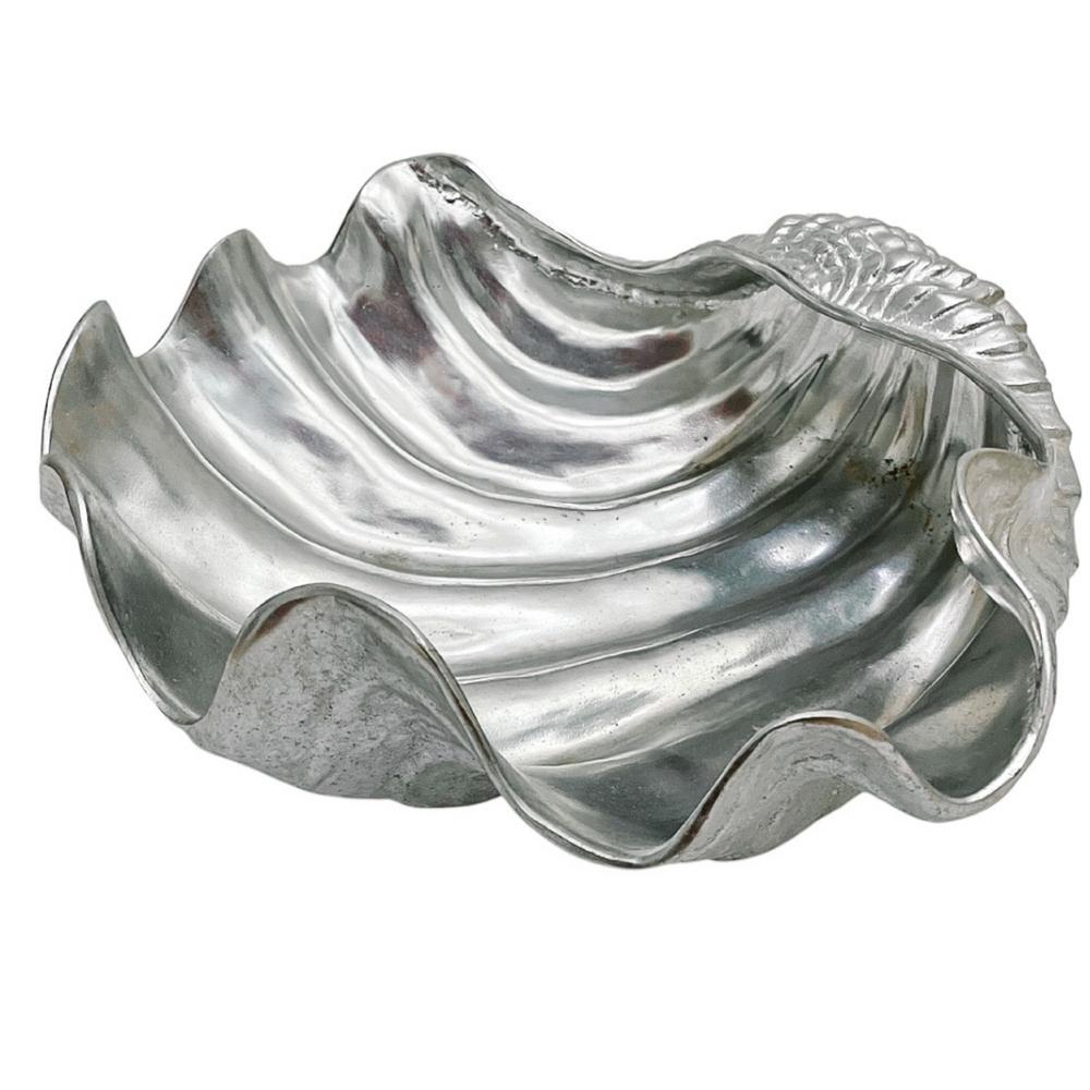 Vintage Oversized Arthur Court Aluminum Clam Shell Bowl