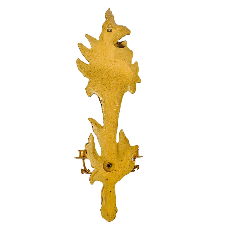 Pair Of Italian Giltwood & Tole Two-Arm Candlestick Wall Sconces