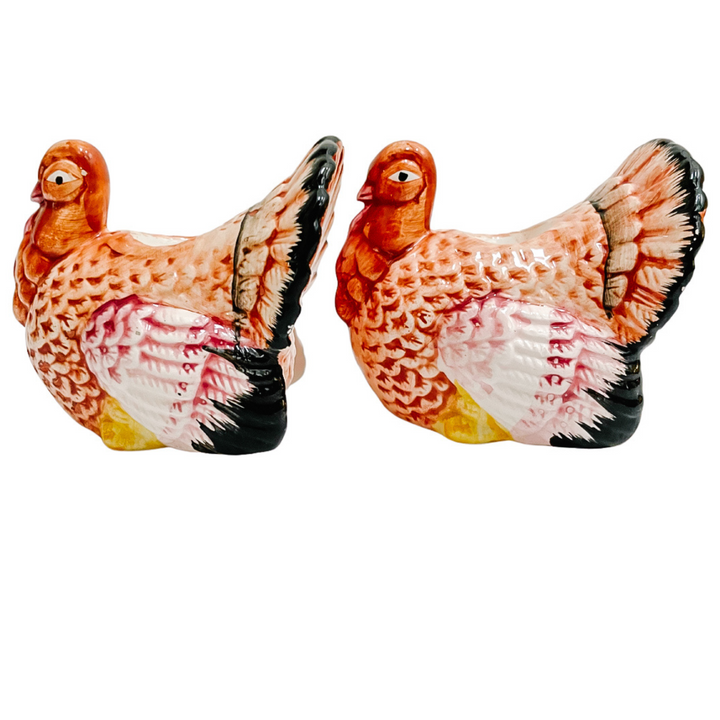 Vintage Pair Of Turkey Candlestick Holders