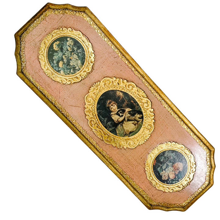 Vintage Pair of Italian Florentine Wall Hangings 