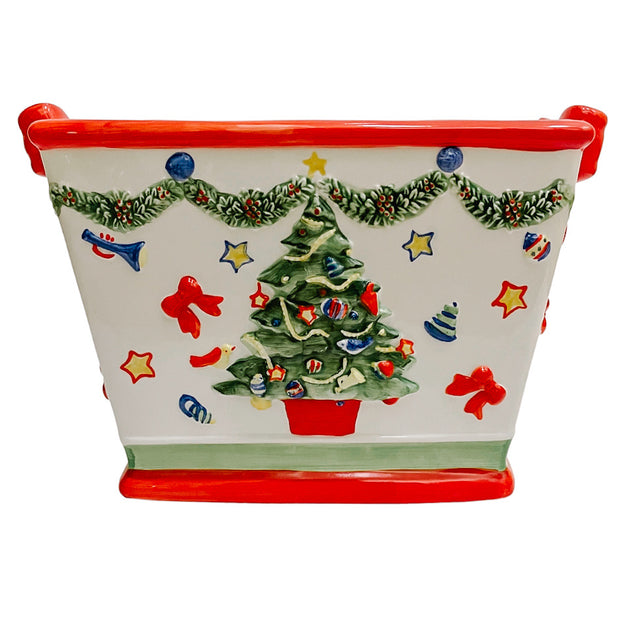 Vintage Pfaltzgraff Christmas Ceramic Cachepot Planter