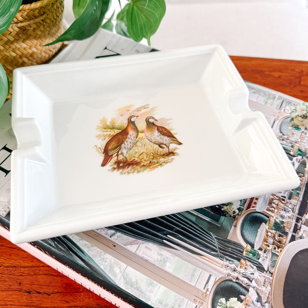 Vintage Porcelaine Des Brémailles French Partridge Ashtray