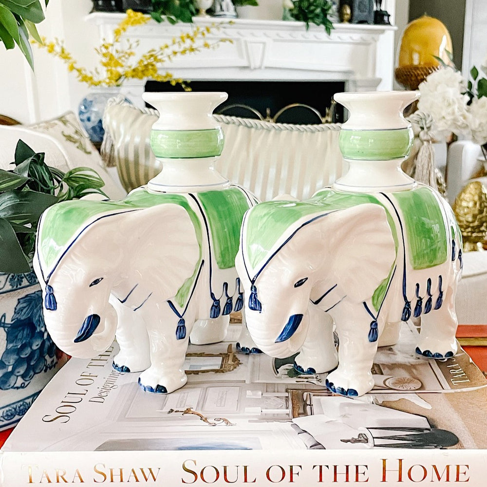 Vintage Regency Fitz and Floyd Elephant Candle Holders