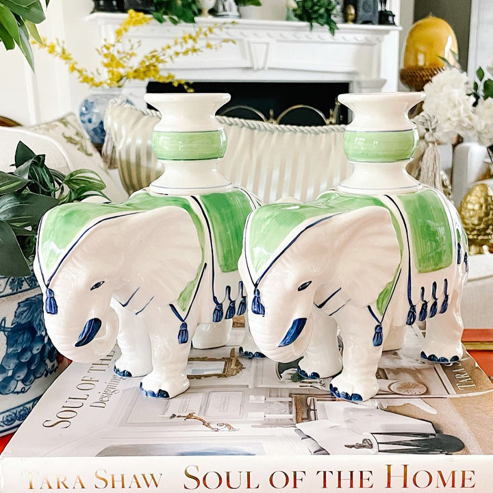 Vintage Regency Fitz and Floyd Elephant Candle Holders