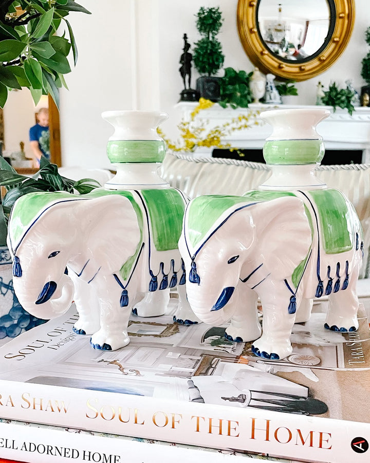 Vintage Regency Fitz and Floyd Elephant Candle Holders