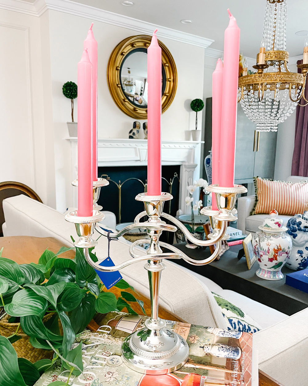 Vintage Silverplate Five Twisted Arm Candelabra