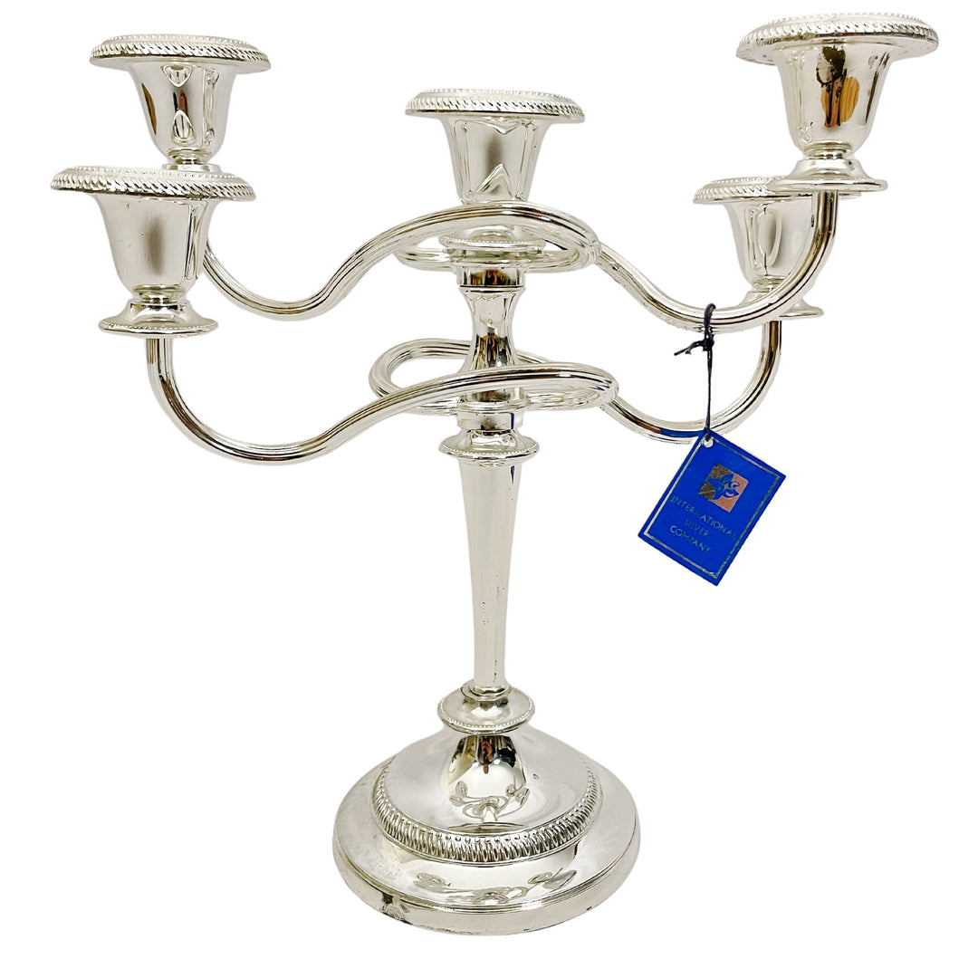 Vintage Silverplate Five Twisted Arm Candelabra