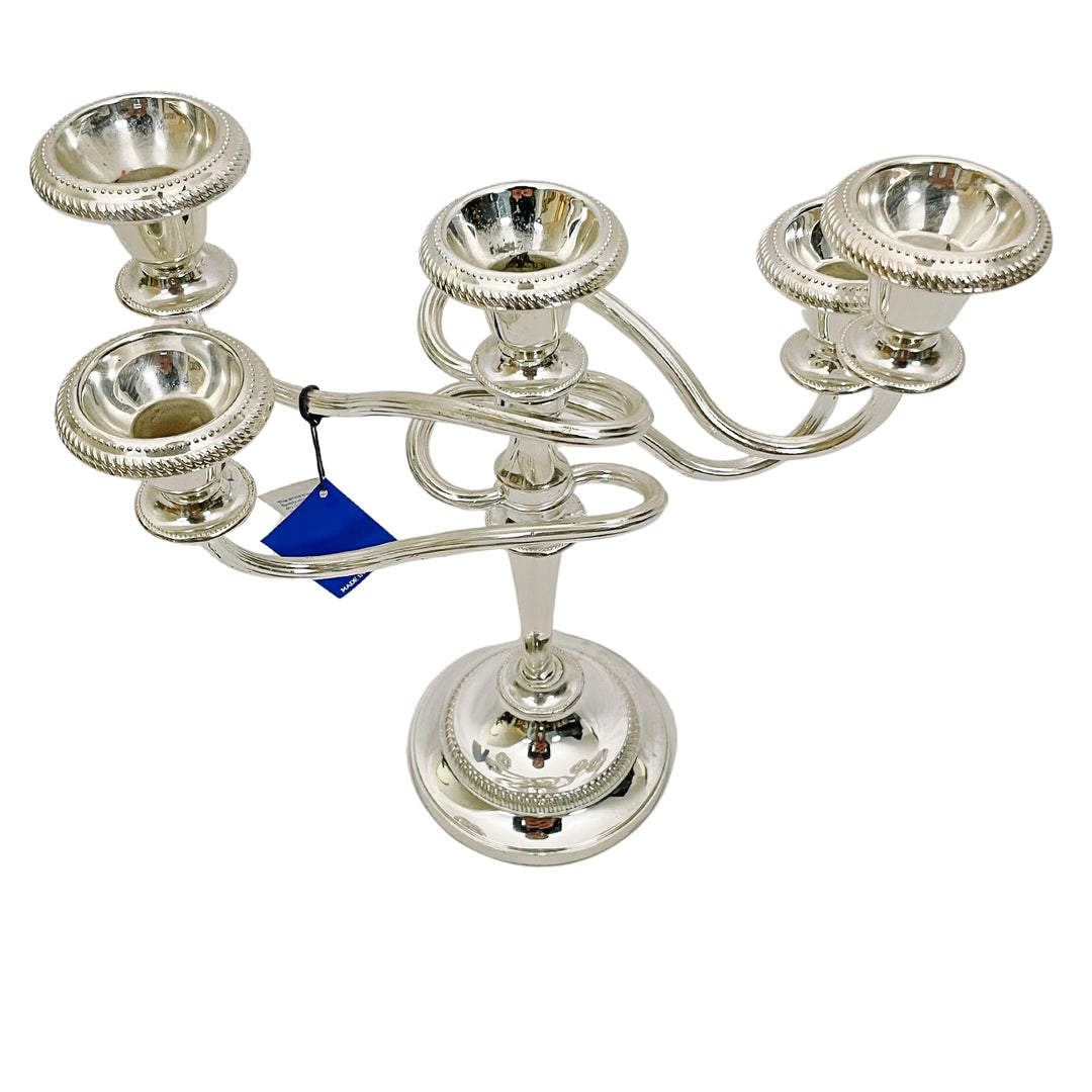 Vintage Silverplate Five Twisted Arm Candelabra