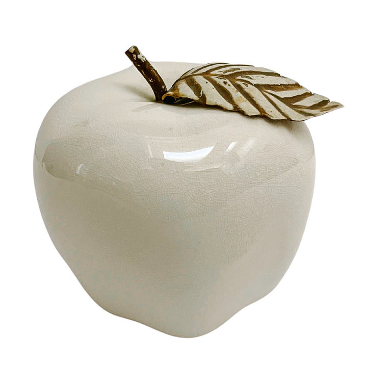 Mixed Trio Of Vintage White Ceramic Fruit With Stems