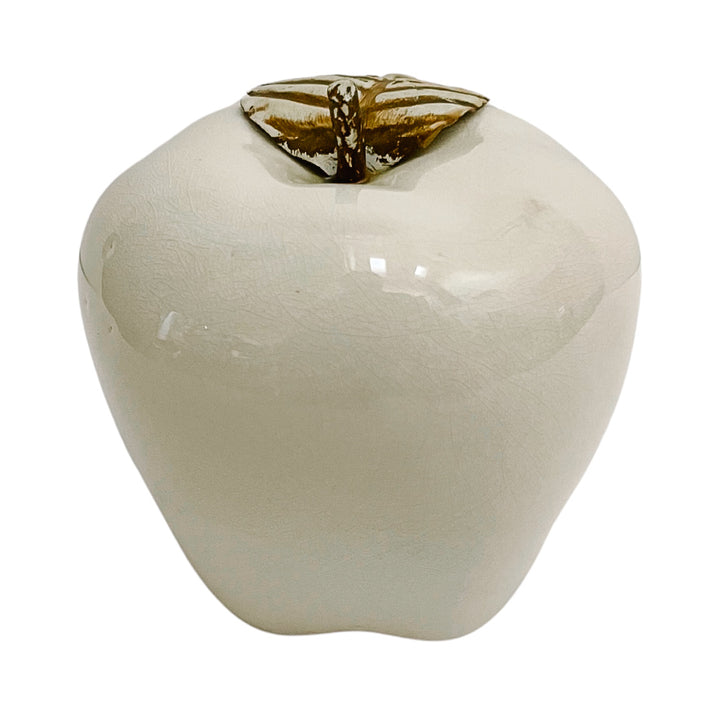 Mixed Trio Of Vintage White Ceramic Fruit With Stems