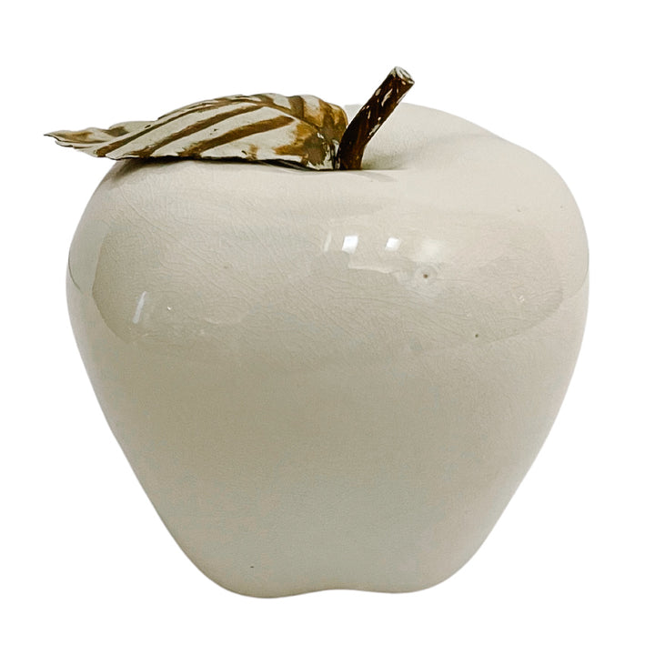 Mixed Trio Of Vintage White Ceramic Fruit With Stems