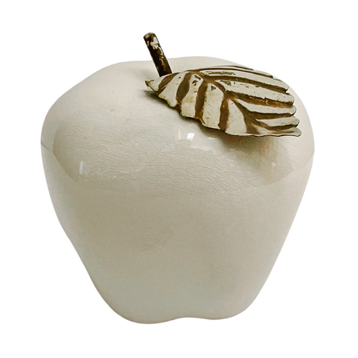 Mixed Trio Of Vintage White Ceramic Fruit With Stems