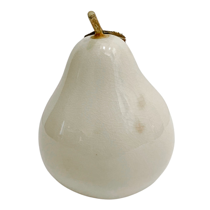 Mixed Trio Of Vintage White Ceramic Fruit With Stems