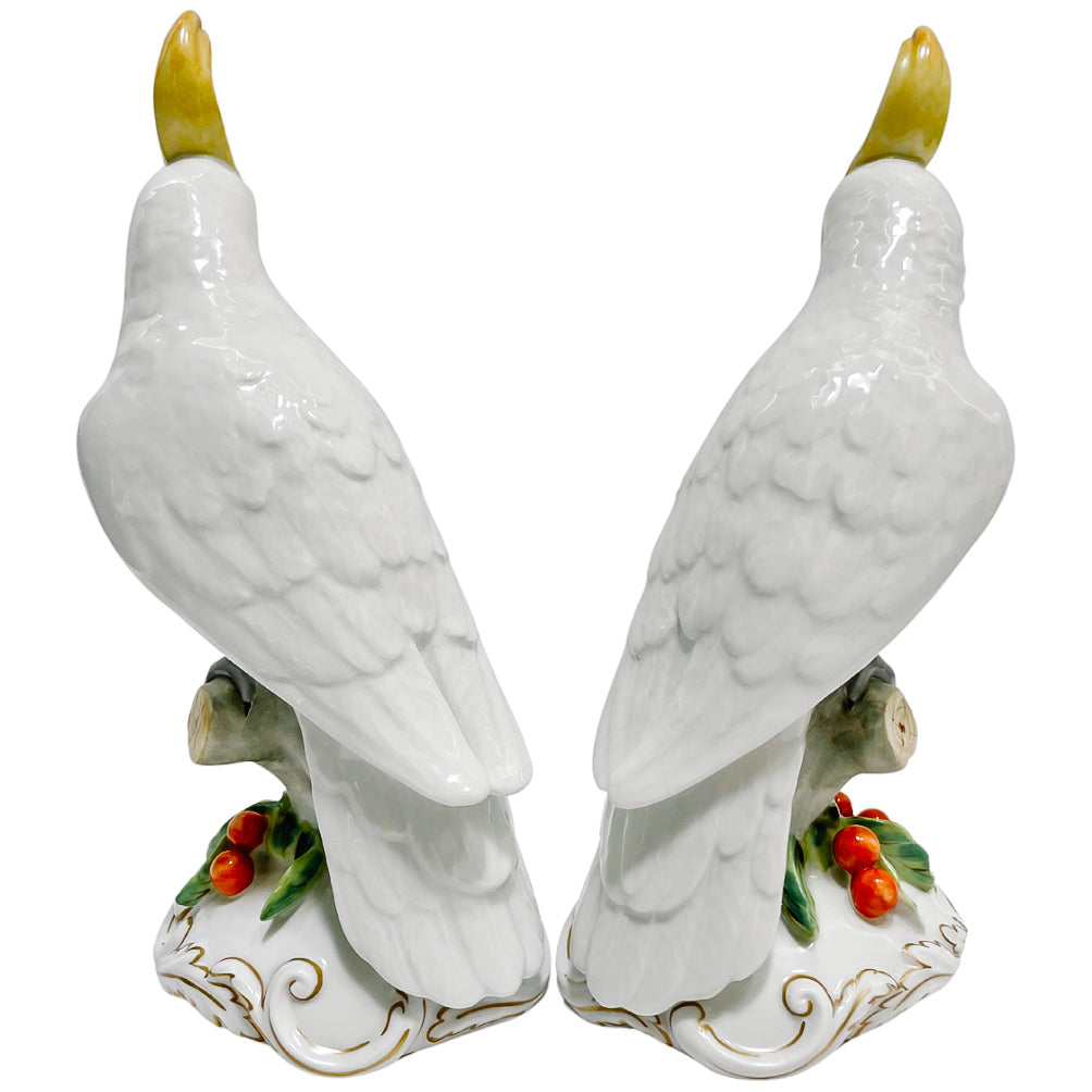 Vista Alegre Porcelain Cockatoo Parrot Figurines