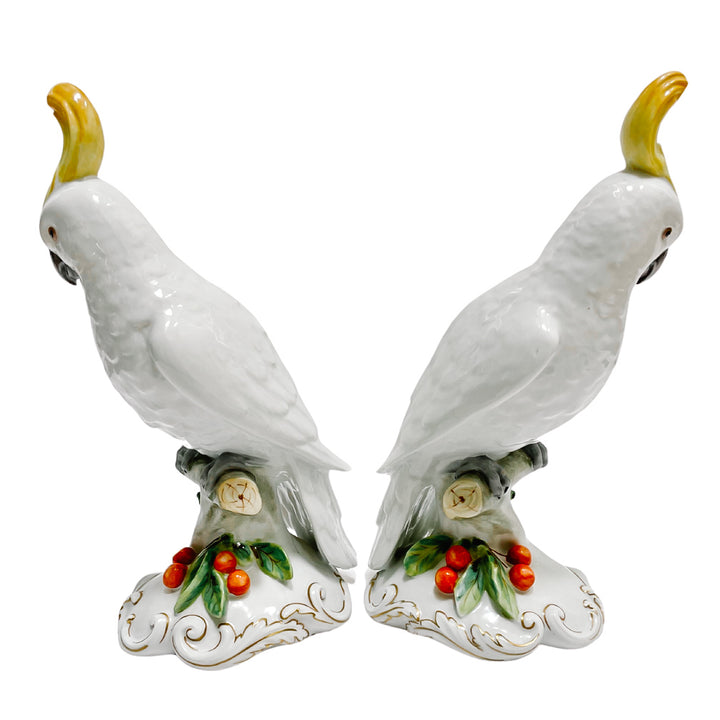 Vista Alegre Porcelain Cockatoo Parrot Figurines