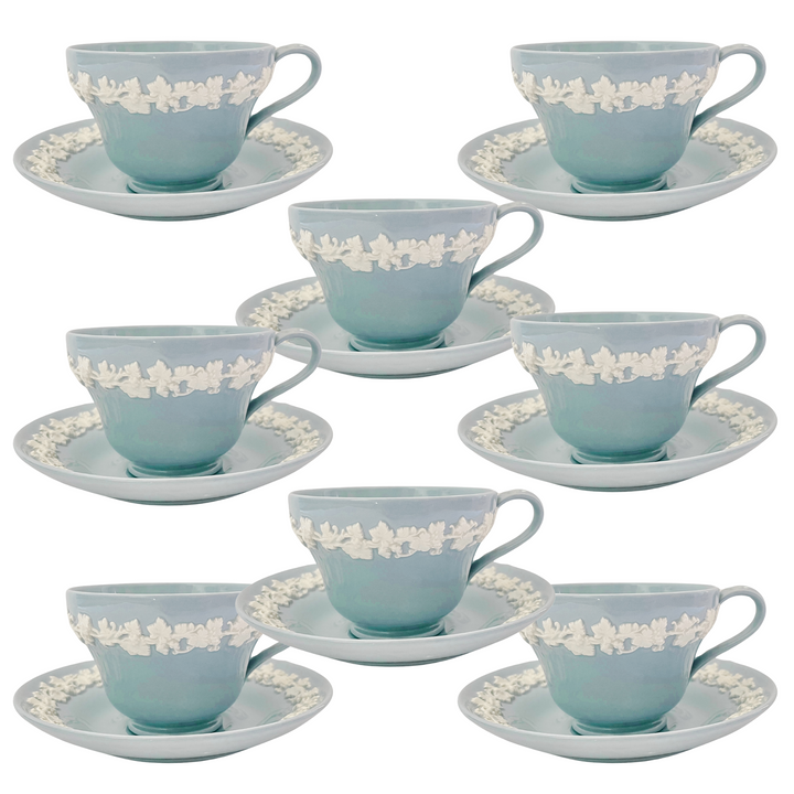 Wedgwood Cream Color on Lavender Tea Cups With Saucers