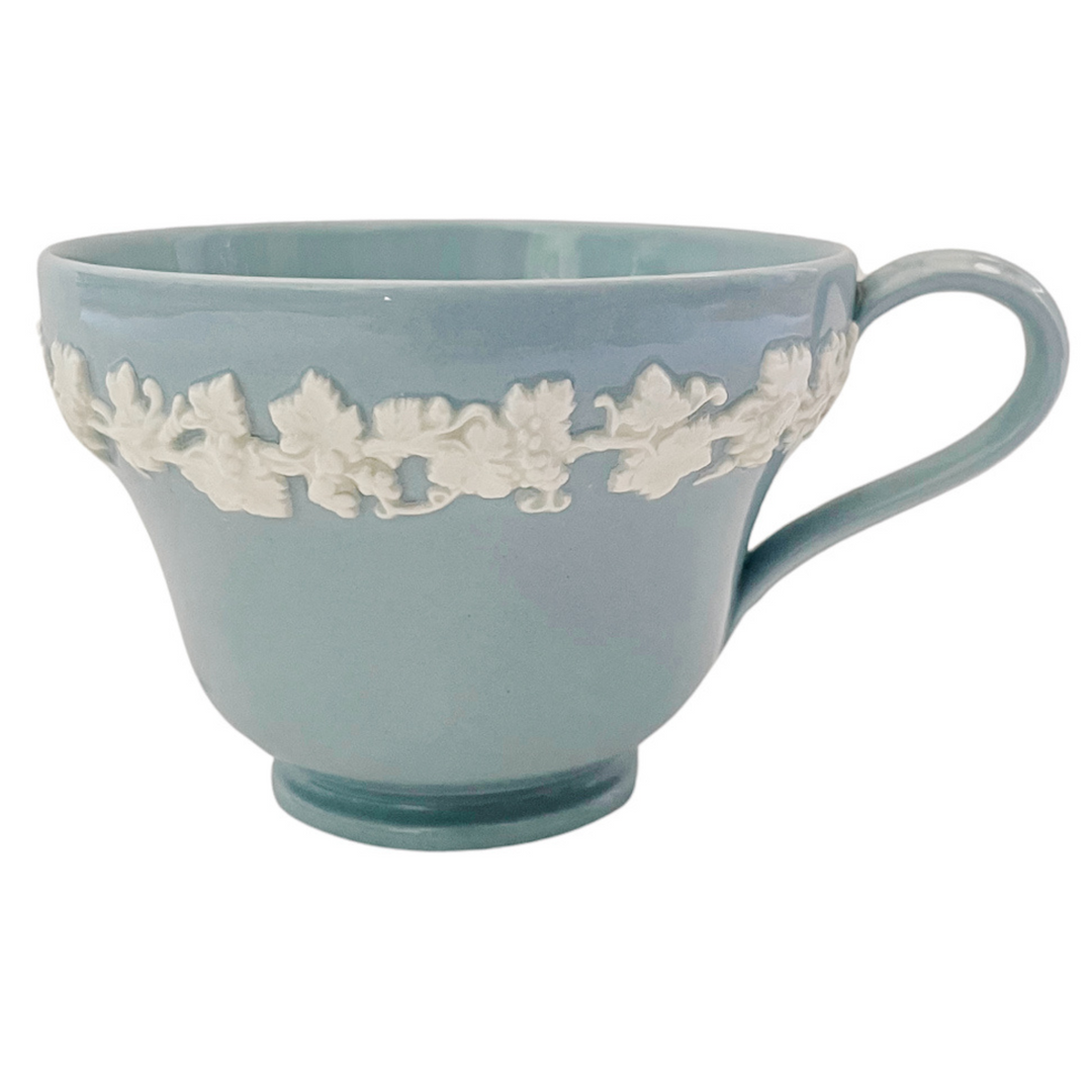 Wedgwood Cream Color on Lavender Tea Cups With Saucers