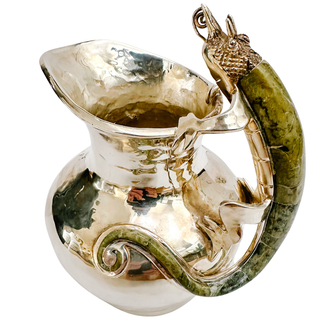 Wolmar Castillo Silver Plate Pitcher With Stone-Inlaid Lizard Handle