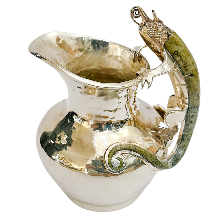 Wolmar Castillo Silver Plate Pitcher With Stone-Inlaid Lizard Handle